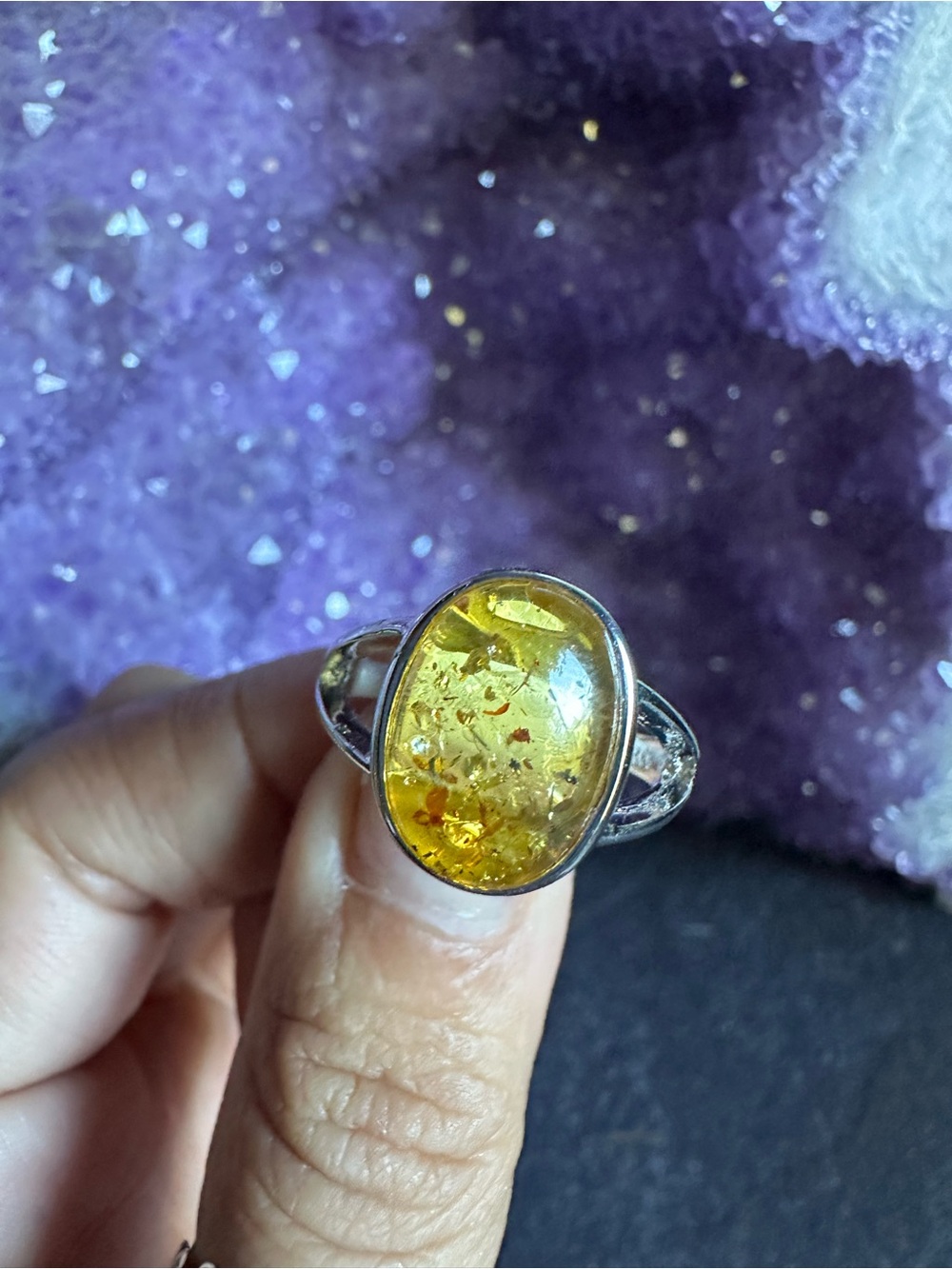 Sterling Silver 925 with warm natural yellow Baltic amber